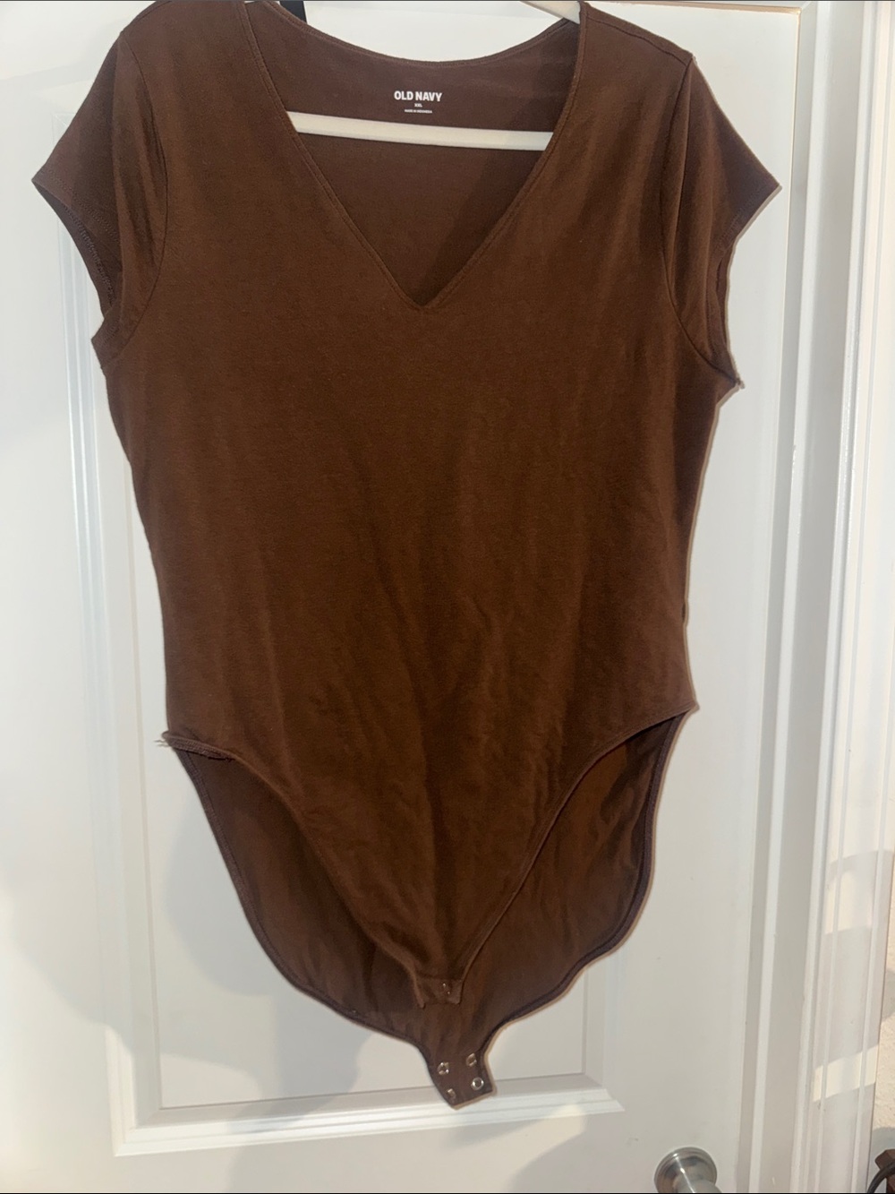 Old Navy Brown V-Neck women’s Bodysuit with Cap Sleeves